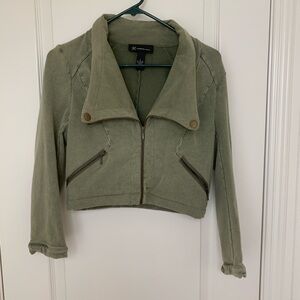 NWOT INC International Concepts Olive cropped moto jacket